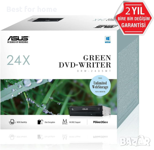 DVD записвачка ASUS DRW-24D5MT, 24x, SATA, снимка 3 - Други - 44693169