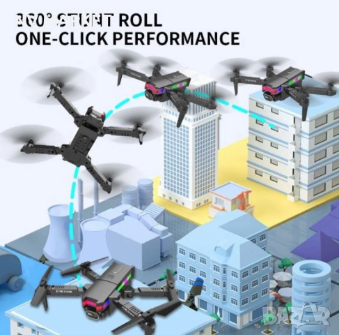 Дрон F190 с 4K камера, LED светлини и WiFi – Черен модел с висока маневреност и интелигентни функции, снимка 6 - Дронове и аксесоари - 53837705