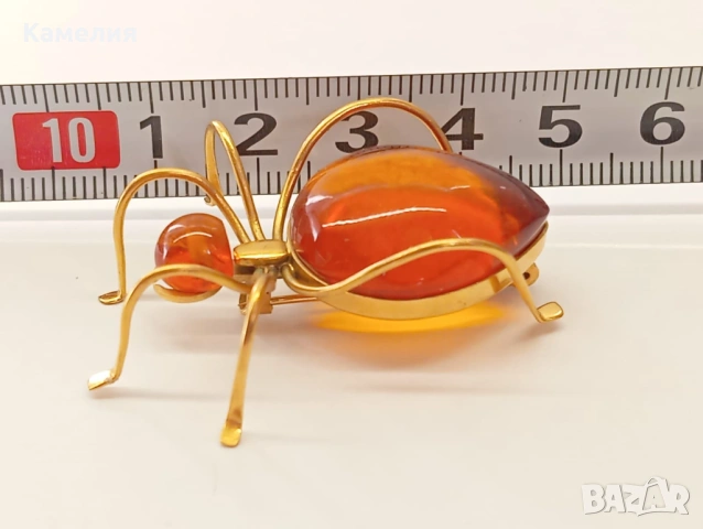 Брошка, кехлибар , снимка 3 - Други - 53673932