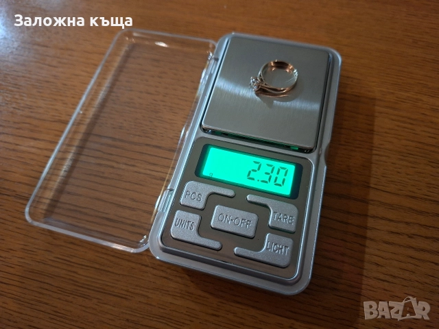 Дамски златен годежен пръстен - 2,30 гр. / 585 / 14К / 16 мм. (бяло злато), снимка 8 - Пръстени - 52692956