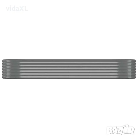 vidaXL Градинска повдигната леха поцинкована стомана сиво, снимка 3 - Саксии и кашпи - 56146657