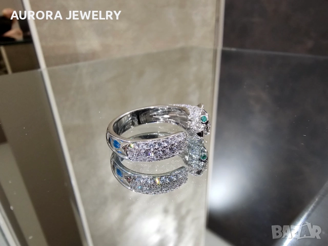 CARTIER Panthere de Cartier White Gold Paved Diamonds Дамски Пръстен, снимка 6 - Пръстени - 52821446