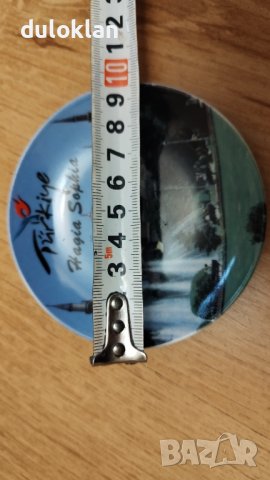 Красива порцеланова чиния за стена.Изглед от Света София,Истанбул,Турция, снимка 2 - Антикварни и старинни предмети - 37265810