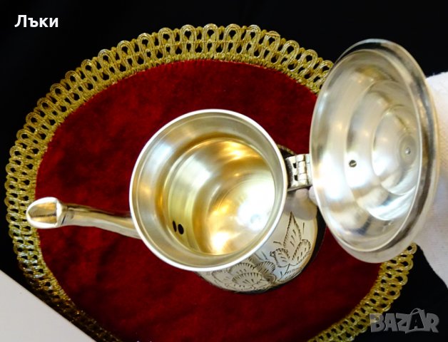 Английска бронзова кана,чайник,барокови цветя. , снимка 7 - Антикварни и старинни предмети - 35816977