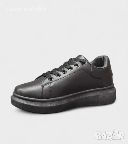 Стилни черни дамски кецове с повдигната подметка W081004 All Black, снимка 2 - Кецове - 53720781
