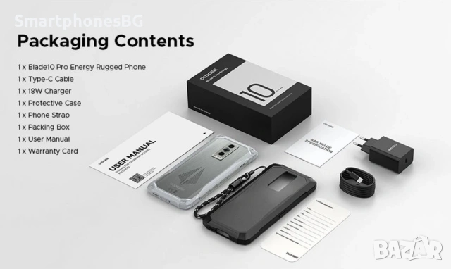 Doogee Blade10 Pro Energy 32GB RAM 256GB ROM, Ultra Slim с IP68 защита, снимка 11 - Други - 53788606