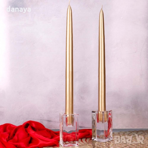 2767 Дълга свещ за декорация на маса, 25см, снимка 5 - Декорация за дома - 36075571