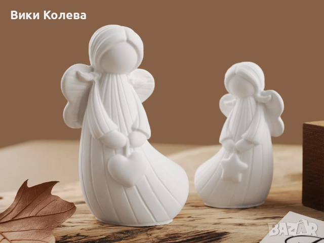 Силиконови Форми за Отливане на Ангели - 2 бр. Ангел със Звезда  и Ангел със Сърце, снимка 5 - Форми - 52824956