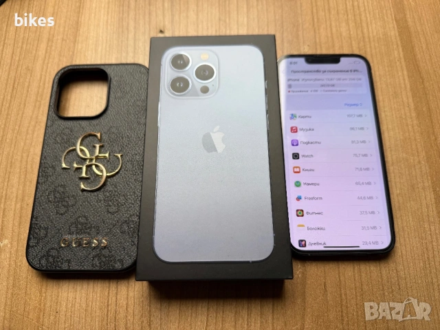 iPhone 13 pro blue 256gb ТОП СЪСТОЯНИЕ 300€ 83%🔋, снимка 2 - Apple iPhone - 53500817