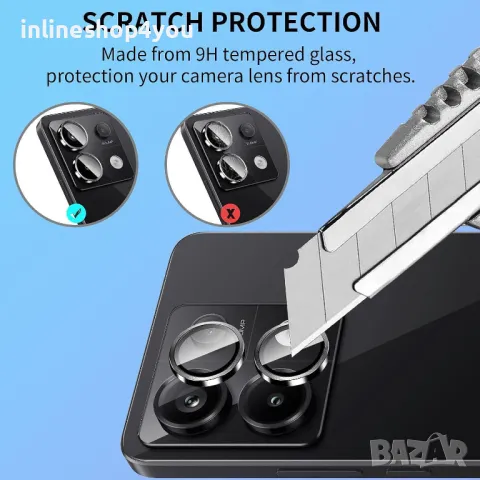 Стъклен Протектор за Камера Тип Рингове за Xiaomi Redmi Note 13 / Pro / 4G / 5G, снимка 4 - Фолия, протектори - 47388935