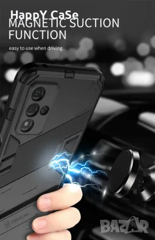 Xiaomi Redmi Note 14 / 14 Pro / 14 Pro+ / PUNK ARMOR Удароустойчив кейс гръб калъф със стойка, снимка 2 - Калъфи, кейсове - 48643310