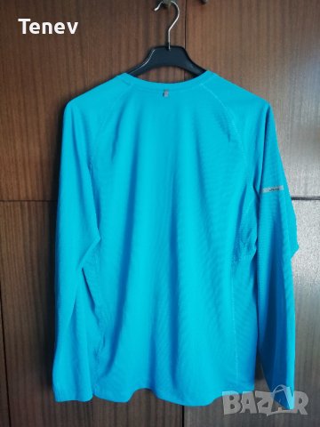 Nike Miler Dri-Fit оригинална тениска фланелка дълъг ръкав синя мъжка размер L блуза, снимка 2 - Тениски - 41896230