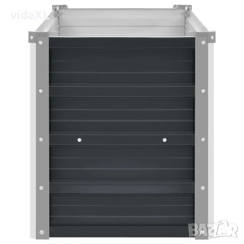 vidaXL Градинска висока леха антрацит 100x40x45 см поцинкована стомана, снимка 5 - Саксии и кашпи - 56147567