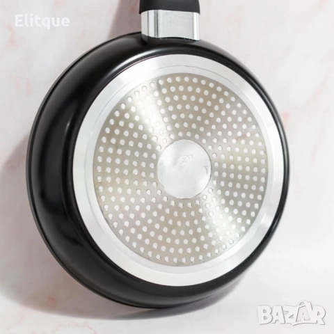 Тиган с капак Goldman Premium, Кован алуминий, Мраморно покр., снимка 3 - Съдове за готвене - 52778196