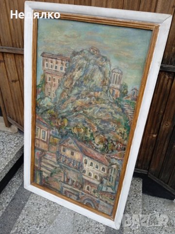 Мишо Михайлов, Старият Пловдив,масло на платно , снимка 3 - Картини - 38828292