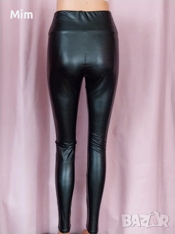 Черни ,еластични клинове еко кожа , снимка 10 - Клинове - 53240332