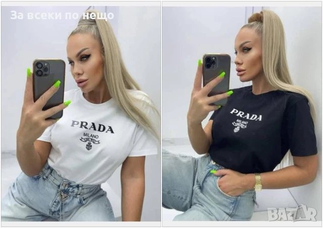 Prada Дамска Тениска👚Дамска Блуза С Къс Ръкав Прада - 2 Цвята Код LFS585, снимка 1