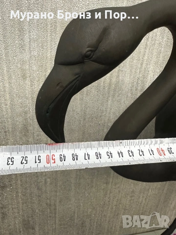 Уникален Комплект 2 бр. БРОНЗОВИ Фламинго – 1 Метър / 17 кг – Масивна Пластика, снимка 5 - Антикварни и старинни предмети - 53464619