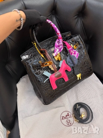 чанти HERMÈS BIRKIN 30 CROCO SIZE: 30x 22cm , снимка 3 - Чанти - 51753482
