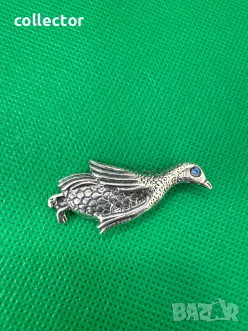 Сребърна брошка на птица - Тетреб / Глухар. №7452, снимка 2 - Други ценни предмети - 51975705
