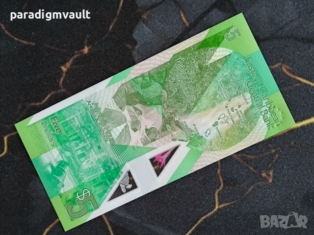 Банкнота - Източни Кариби - 5 долара UNC | 2021г., снимка 2 - Нумизматика и бонистика - 53836639