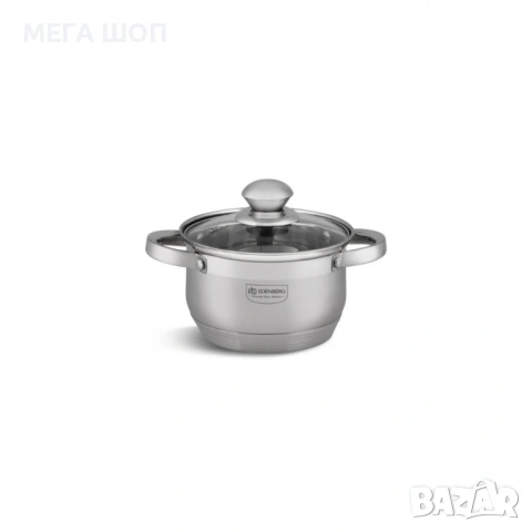 Комплект тенджери от неръждаема стомана , 10 части, Индукция, Многослойно дъно, Капаци от закалено с, снимка 5 - Съдове за готвене - 53870268