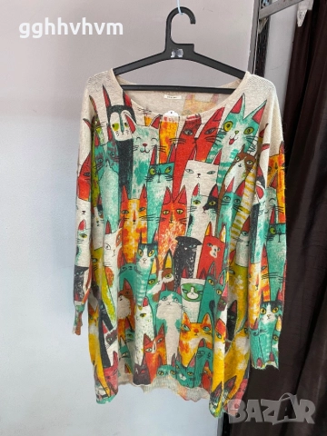 Блуза с котенца 2х/3хл, снимка 3 - Блузи с дълъг ръкав и пуловери - 52926992