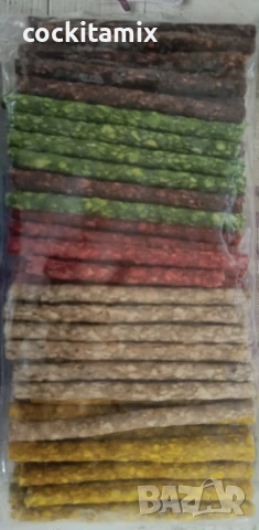 Лакомство цветни солети за кучета от пресована кожа - 100бр