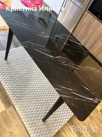 Трапезна стъклена маса четна, мрамор, снимка 9 - Маси - 53358375