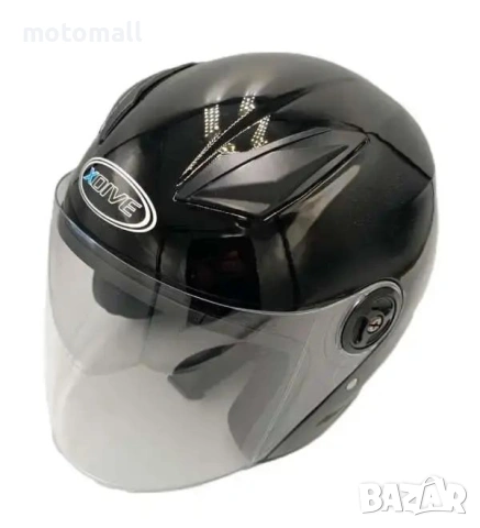 Отворена каска за скутер черен гланц 02021, снимка 7 - Аксесоари и консумативи - 53389534