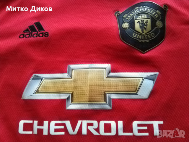 Манчестър Юнайтед маркова тениска Адидас 2019-2020 домакини размер М отлична, снимка 4 - Футбол - 44783122