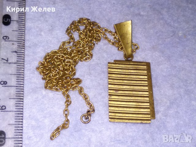 КРАСИВ Стар ПОЗЛАТЕН БРОНЗОВ РЕТРО АР ДЕКО МЕДАЛЬОН с ФИНА БРОНЗОВА с ПОЗЛАТА ЗДРАВА ВЕРИЖКА 38453, снимка 7 - Антикварни и старинни предмети - 41389449