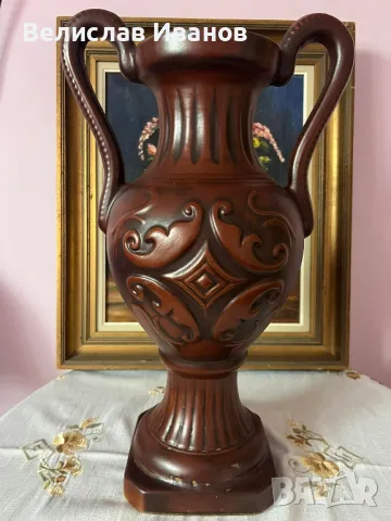 Голяма керамична амфора с невероятен релеф.Перфектно състояние., снимка 5 - Декорация за дома - 49934461
