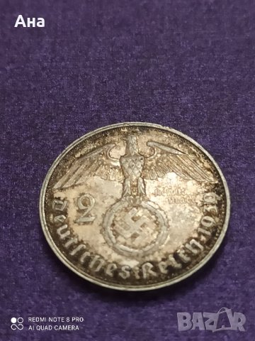 2 Марки 1939 г сребро Трети Райх , снимка 1