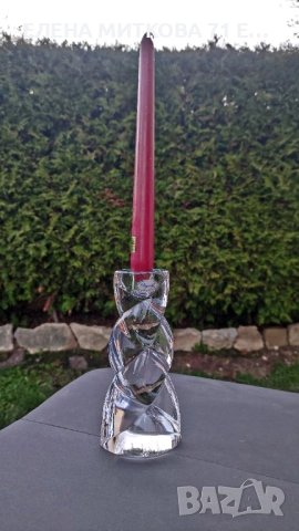 Rogaska Словения два феноменални свещника от оловен кристал, снимка 2 - Декорация за дома - 52544557