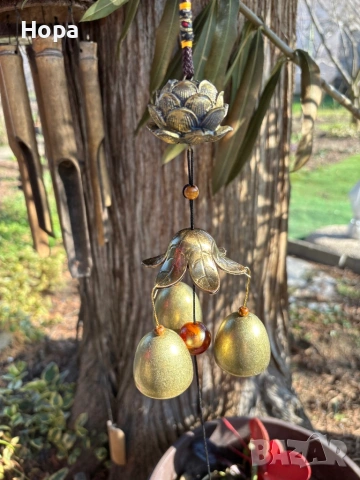 Вятърен звънец от метал Лотос 