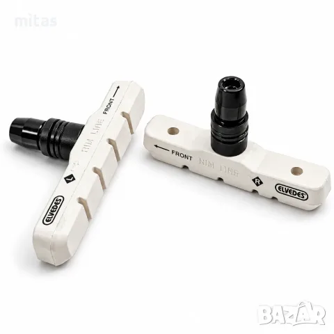 Гумички за V-Brake спирачки ELVEDES, White Clean Compound, 72 мм, Бели, Комплект, снимка 3 - Части за велосипеди - 54874335