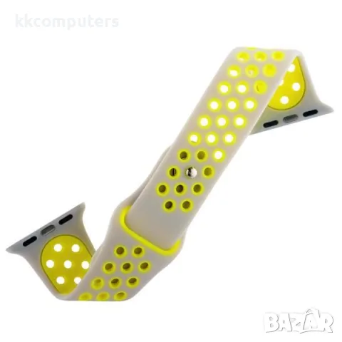 Coteci силиконова спортна каишка W12 за Apple Watch 42/44/45/49mm /Сив-Жълт/ Баркод : 3131322