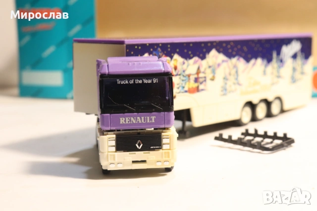ALBEDO 1:87 H0 MILKA RENAULT MAGNUM КАМИОН РЕМАРКЕ МОДЕЛ, снимка 4 - Колекции - 53803127