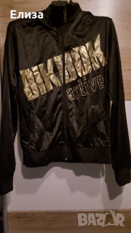 спортно горнище суичер худи с цип черен със златен принт тигър сърце BIK BOK, снимка 1