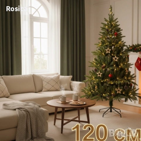 Красива коледна елха с естествено излъчване – празниците започват тук!, снимка 3 - Декорация за дома - 52242516