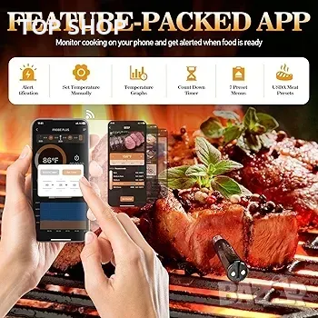 500 фута безжичен термометър за месо, интелигентен Bluetooth термометър, снимка 5 - Друга електроника - 48724123