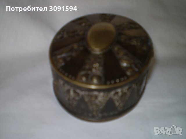 19ти век посребрена месингова кутия за бижута, снимка 5 - Антикварни и старинни предмети - 41756276