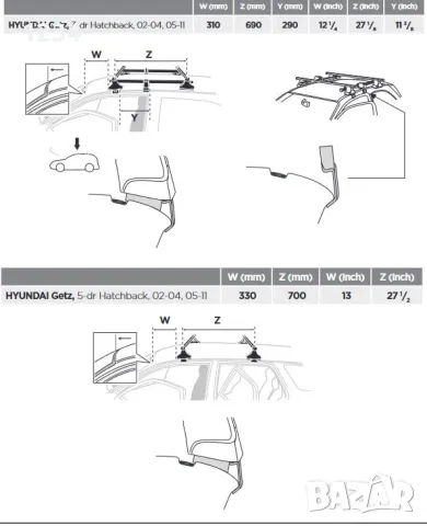 Багажник напречни греди THULE рейки за HYUNDAI Getz, снимка 10 - Аксесоари и консумативи - 48050583