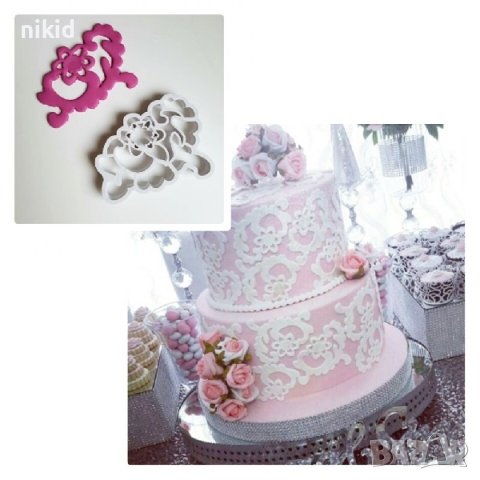 цвете орнамент дантела пластмасова форма резец за сладки торта тесто фондан декор украса