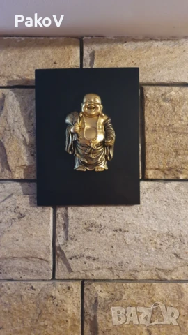 Стенна декорация “Щастлив Буда” на черна плоча