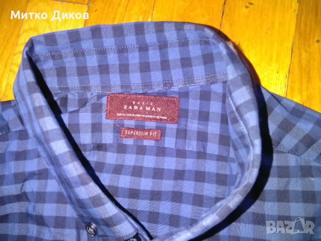 Зара мен супер слим фит мъжка маркова риза размер Л като нова, снимка 3 - Ризи - 40901472