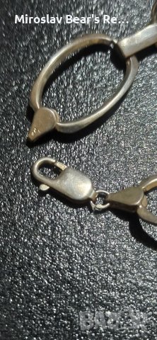 Елегантна масивна сребърна гривна , печати 925 , дълж. 20см , снимка 6 - Гривни - 35740857