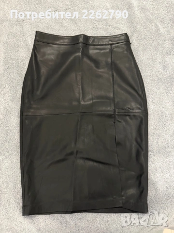 Миди кожена пола Mango S, снимка 3 - Поли - 53047181