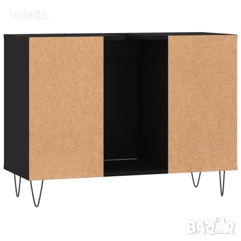 vidaXL Шкаф за баня, черен, 80x33x60 см, инженерно дърво, снимка 8 - Шкафове - 56148138